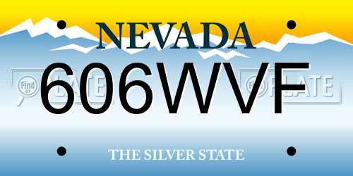 606WVF Nevada License Plate