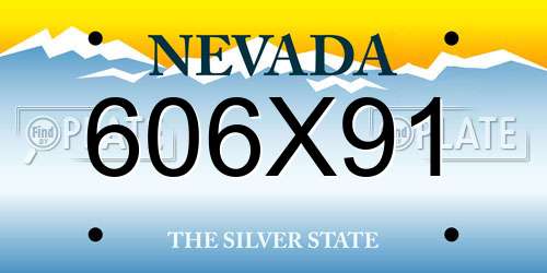 606X91 Nevada License Plate