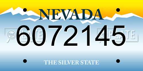 6072145 Nevada License Plate