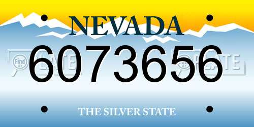 6073656 Nevada License Plate