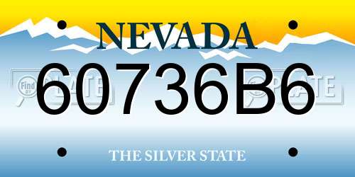 60736B6 Nevada License Plate