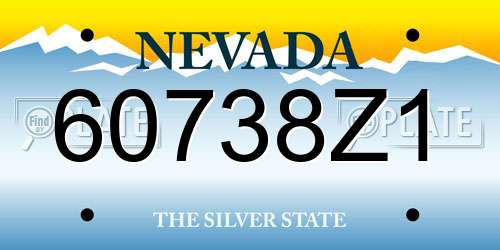 60738Z1 Nevada License Plate