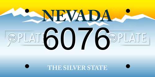 6076 Nevada License Plate