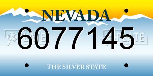 6077145 Nevada License Plate