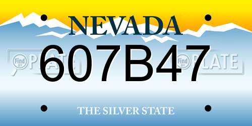 607B47 Nevada License Plate
