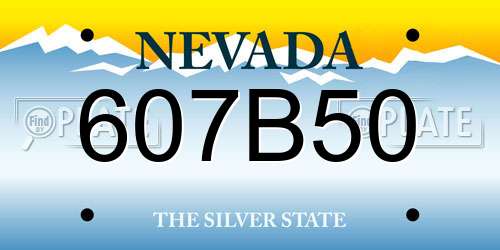 607B50 Nevada License Plate