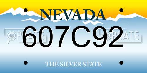 607C92 Nevada License Plate