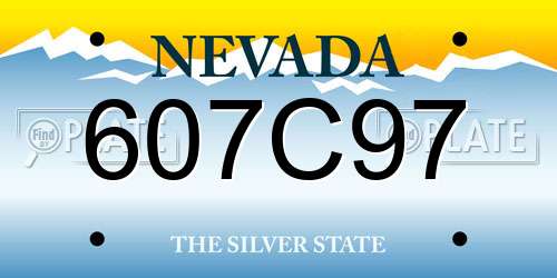 607C97 Nevada License Plate