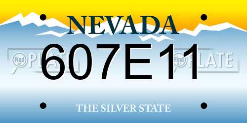 607E11 Nevada License Plate