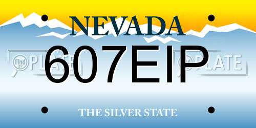 607EIP Nevada License Plate