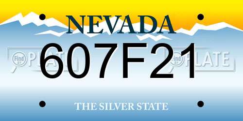 607F21 Nevada License Plate