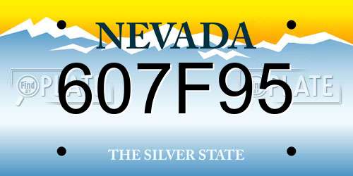 607F95 Nevada License Plate