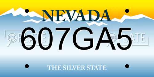 607GA5 Nevada License Plate