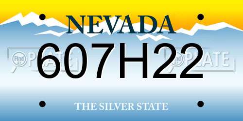 607H22 Nevada License Plate