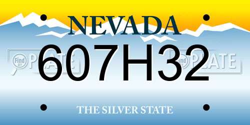 607H32 Nevada License Plate