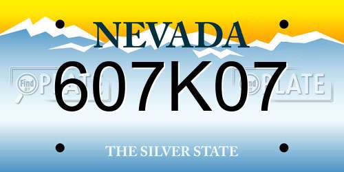 607K07 Nevada License Plate