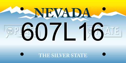 607L16 Nevada License Plate