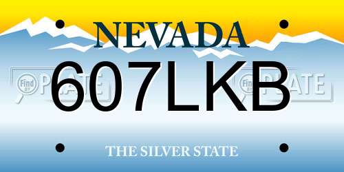 607LKB Nevada License Plate