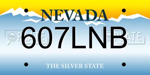 607LNB Nevada License Plate