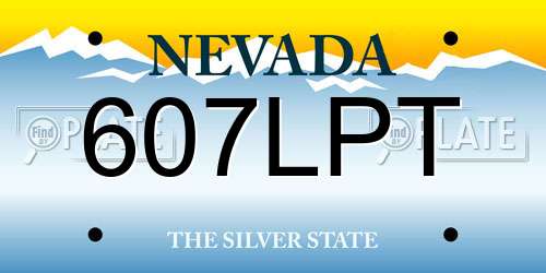 607LPT Nevada License Plate