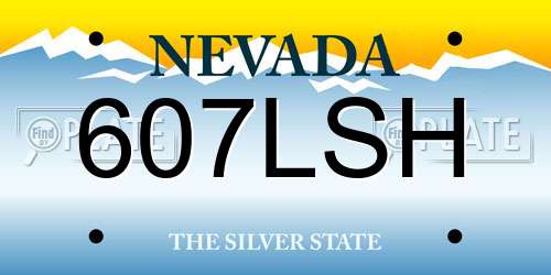 607LSH Nevada License Plate