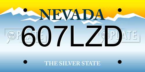 607LZD Nevada License Plate