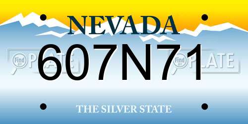 607N71 Nevada License Plate