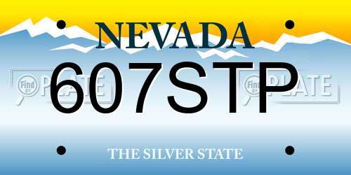 607STP Nevada License Plate