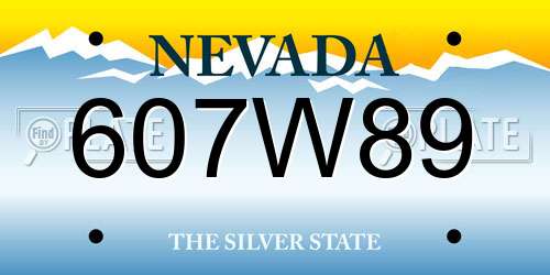 607W89 Nevada License Plate