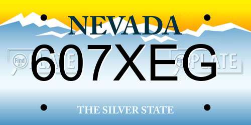 607XEG Nevada License Plate