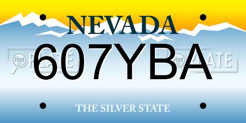 607YBA Nevada License Plate