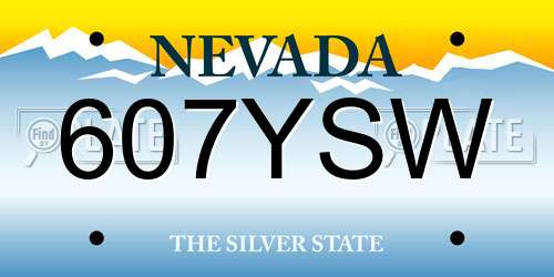 607YSW Nevada License Plate