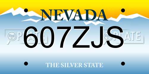 607ZJS Nevada License Plate