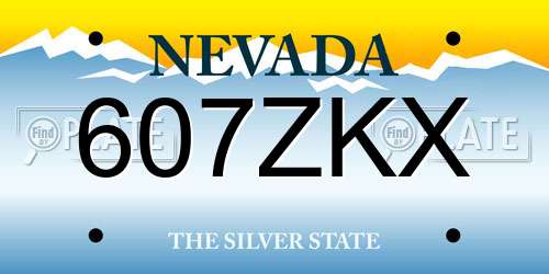 607ZKX Nevada License Plate