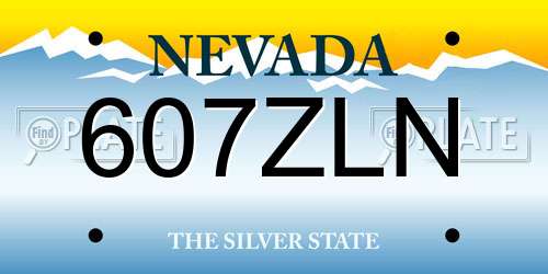 607ZLN Nevada License Plate