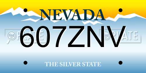 607ZNV Nevada License Plate