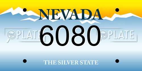 6080 Nevada License Plate