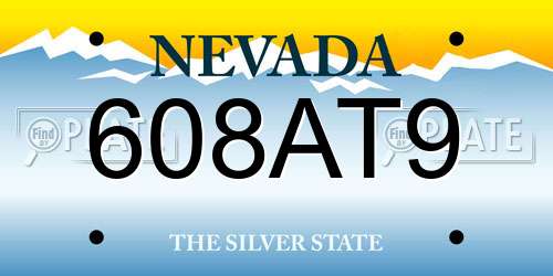608AT9 Nevada License Plate