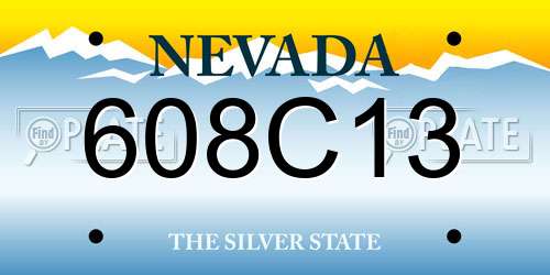 608C13 Nevada License Plate