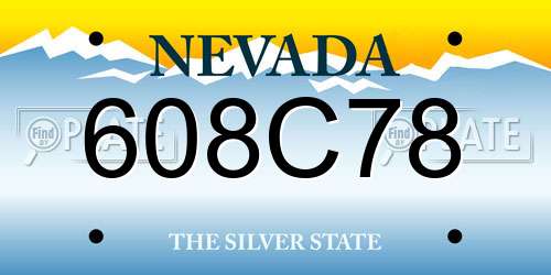 608C78 Nevada License Plate