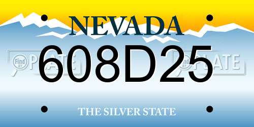 608D25 Nevada License Plate