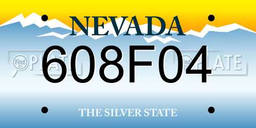 608F04 Nevada License Plate