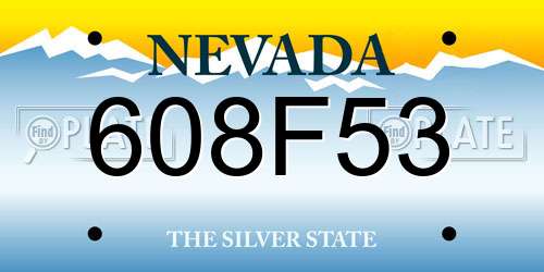 608F53 Nevada License Plate