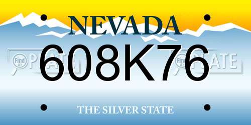 608K76 Nevada License Plate