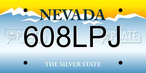 608LPJ Nevada License Plate