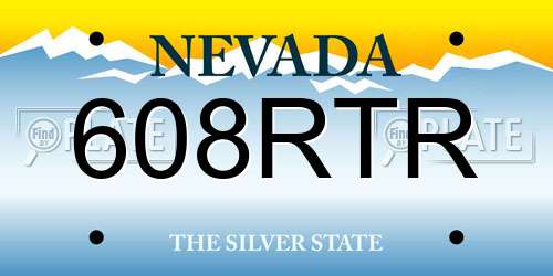 608RTR Nevada License Plate