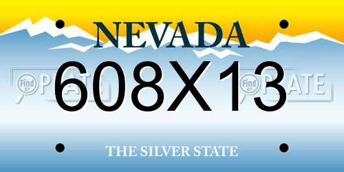 608X13 Nevada License Plate