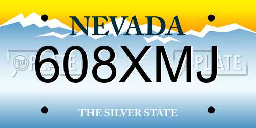608XMJ Nevada License Plate