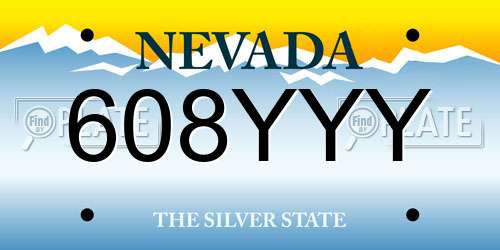 608YYY Nevada License Plate