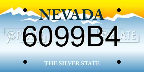 6099B4 Nevada License Plate